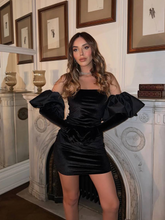 Fustan Mini Mëngë Të Fryra