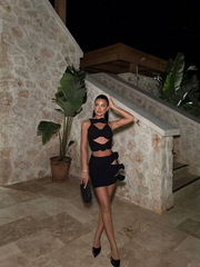 Set Shkëlqyes Crop Top Dhe Mini Fund