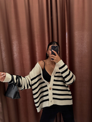 Bluzë Me Vija Oversize