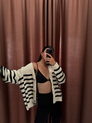 Bluzë Me Vija Oversize