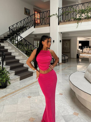 Set Crop Top Lidhje Dhe Fund I Gjate